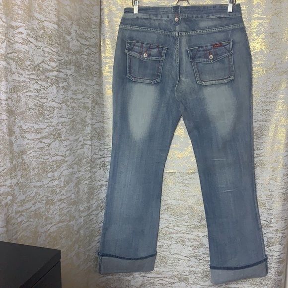 VINTAGE 🧚‍♀️ Y2K Light Blue Wash Straight Leg Jeans Size 32 - Picture 7 of 12